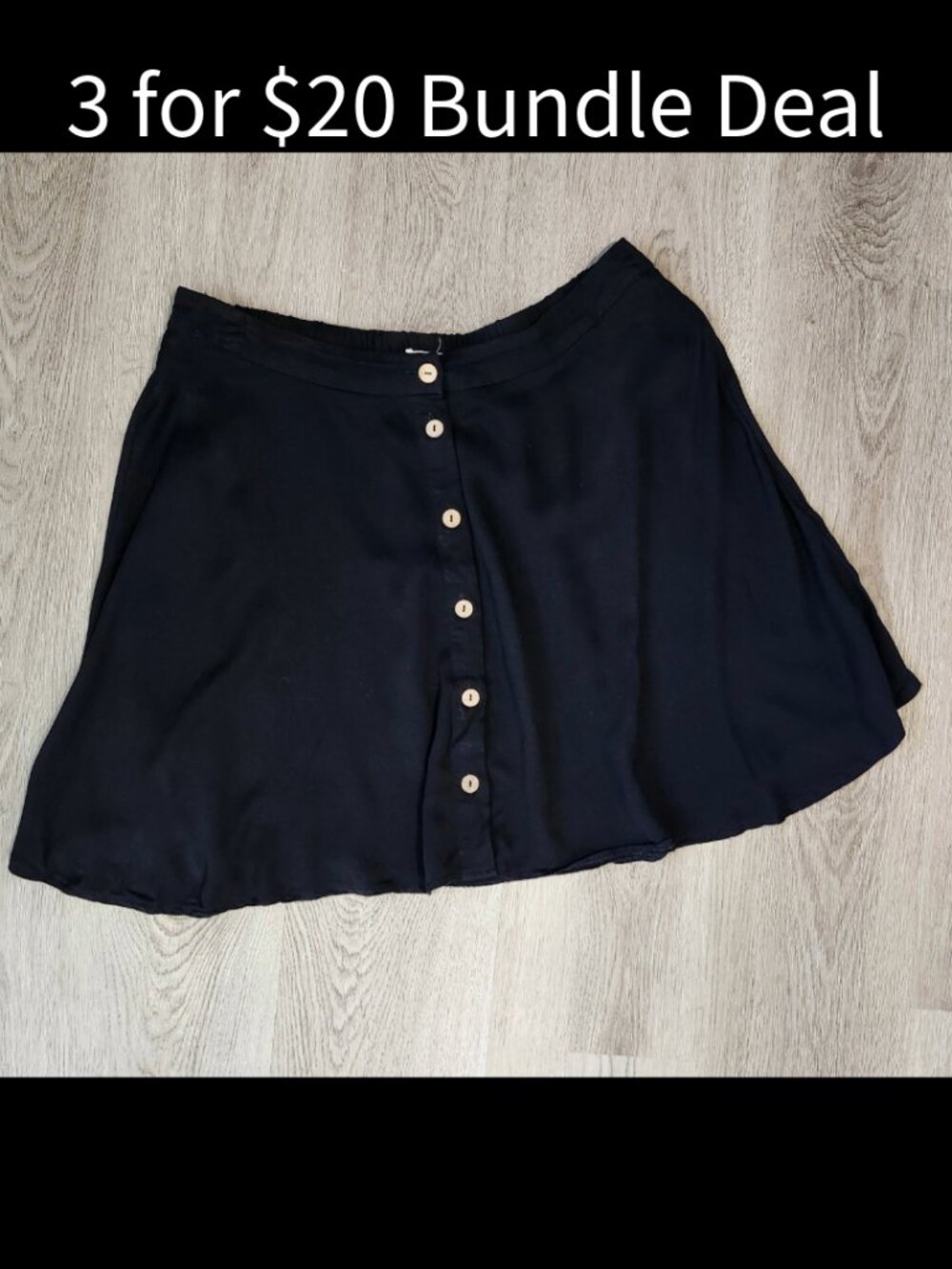 ๐จ Maurices Black AโLine ButtonโFront Mini Skirt โ Size Large Skater